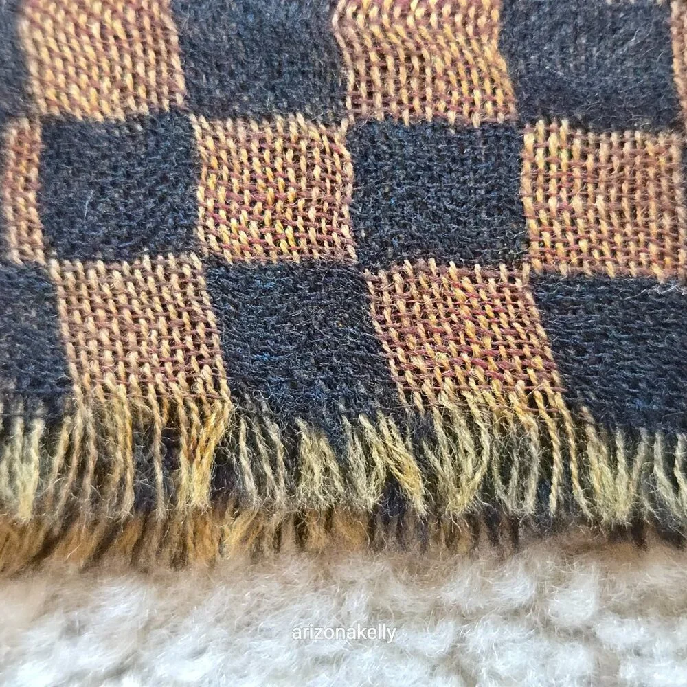 NWOT Wool Scarf Geometric Design Woven Brown & Black